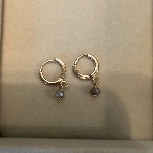 Small Labradorite Huggie Earring